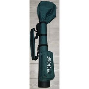 PING Sunday Golf Bag Moon Lightweight Travel Green EUC Carry Strap Hooded